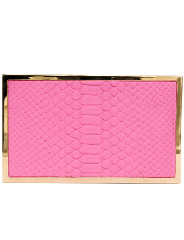 Sac clutch en métal VICTORIA BECKHAM en python fushia et laiton doré