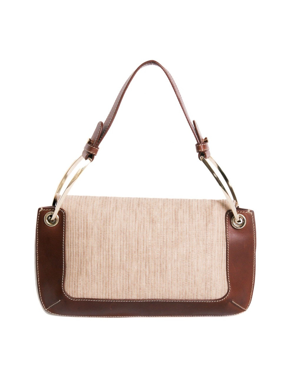 Sac Valentino en cuir marron et toile