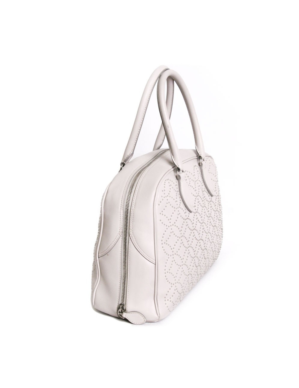 Bag Arabesque ALAIA studded Pearl gray
