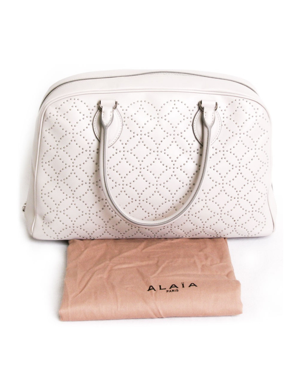 Bag Arabesque ALAIA studded Pearl gray