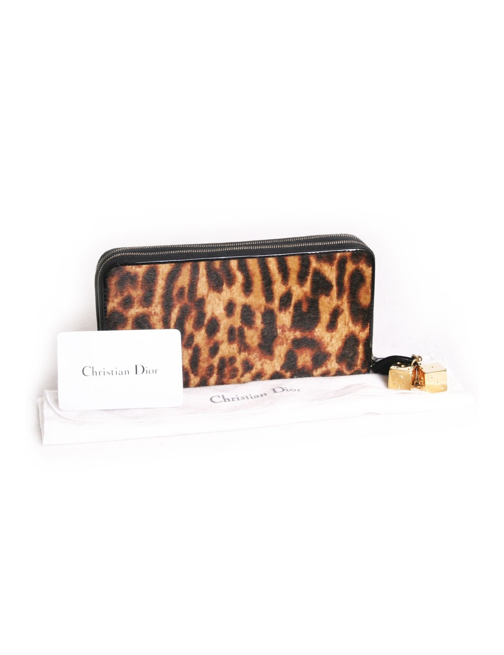 Portefeuille DIOR poulain façon leopard
