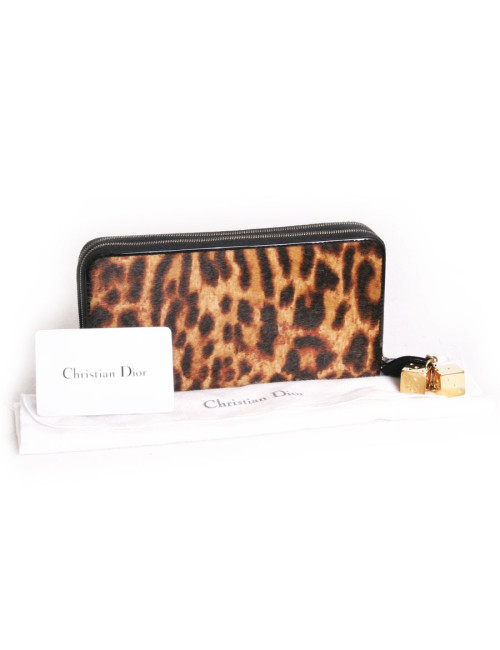 Portefeuille DIOR poulain façon leopard