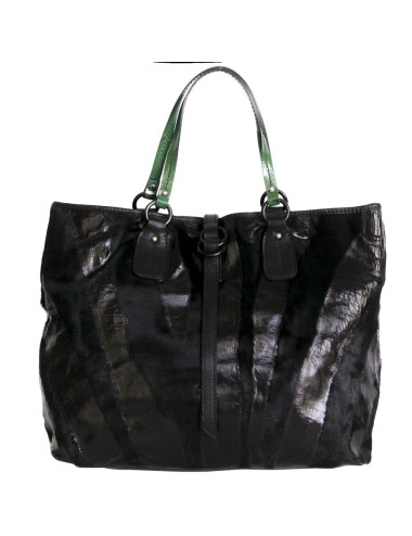 Sac cabas VALENTINO poulain  et verni noir