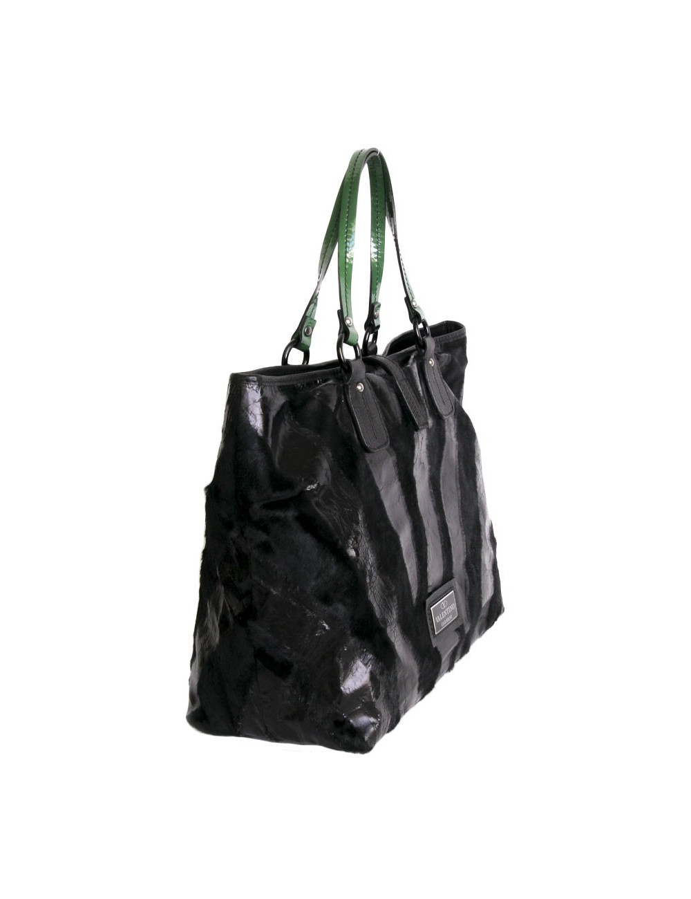 Sac cabas VALENTINO poulain  et verni noir