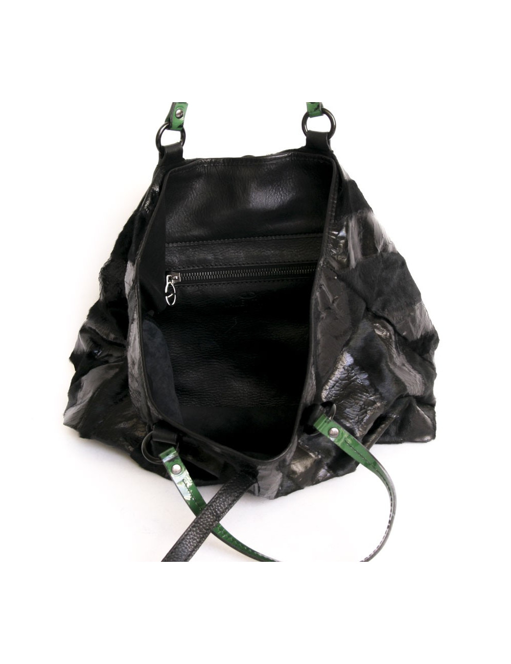 Sac cabas VALENTINO poulain  et verni noir