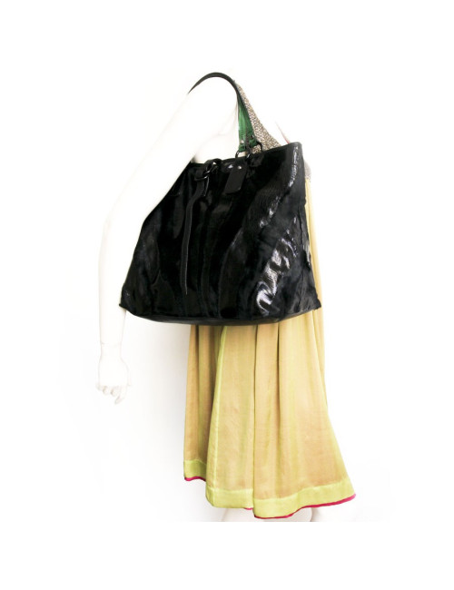 Bag Tote VALENTINO foal and black patent