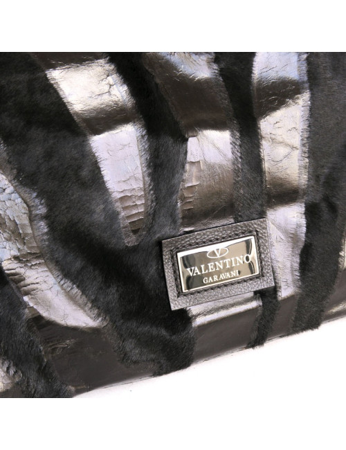 Sac cabas VALENTINO poulain  et verni noir