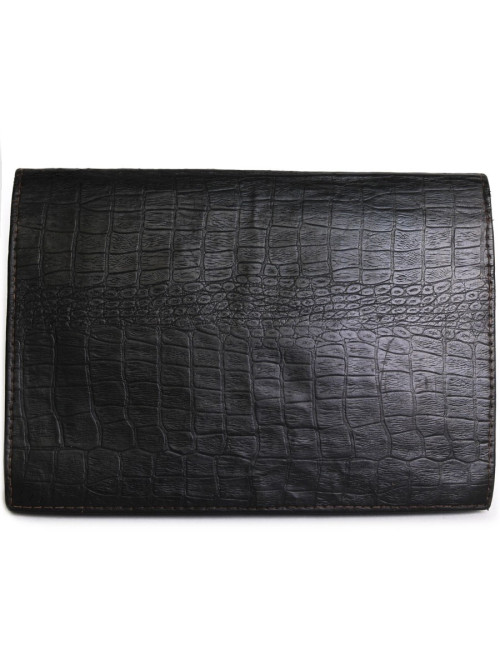 Porte-documents CHRISTIAN DIOR cuir façon croco noir