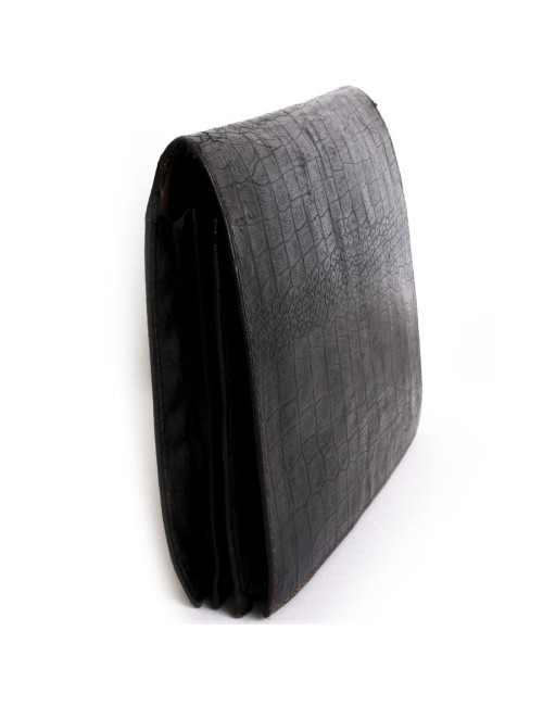 Porte-documents CHRISTIAN DIOR cuir façon croco noir