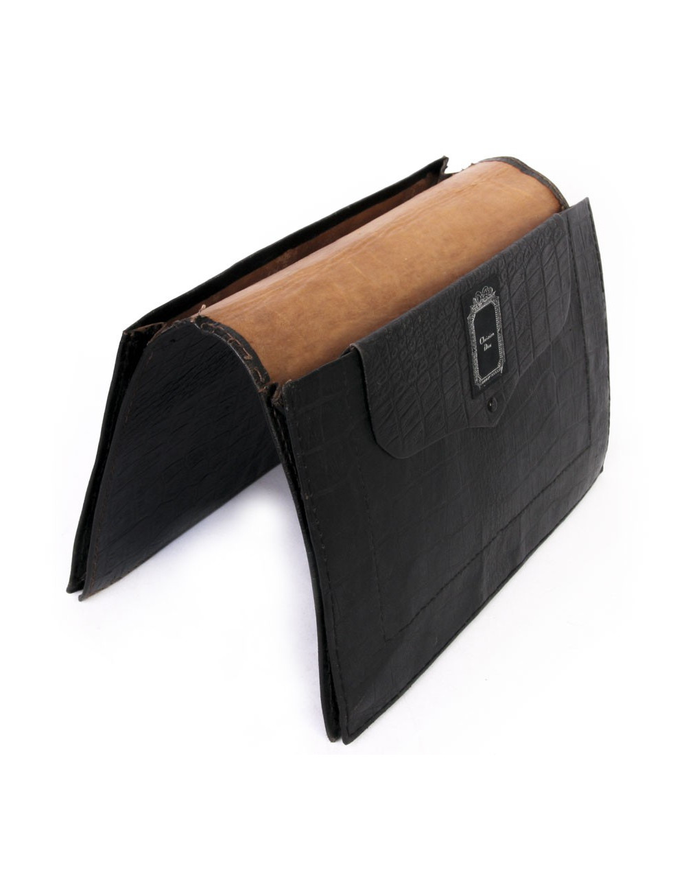 Porte-documents CHRISTIAN DIOR cuir façon croco noir