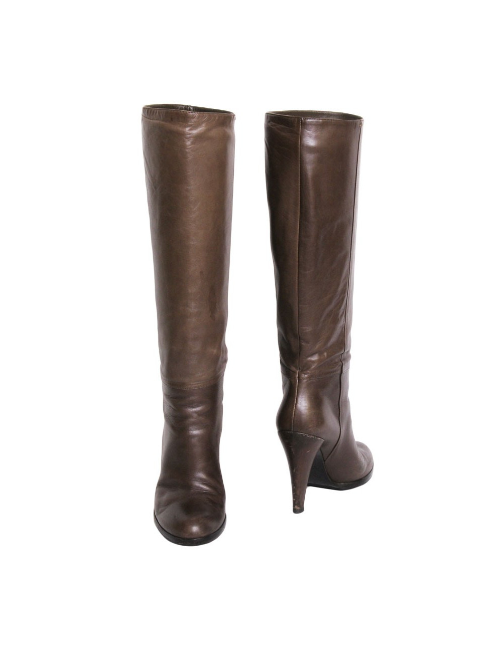 Bottines à talons Gucci T 38 en cuir marron