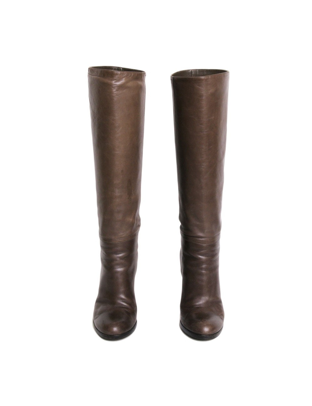 Bottines à talons Gucci T 38 en cuir marron