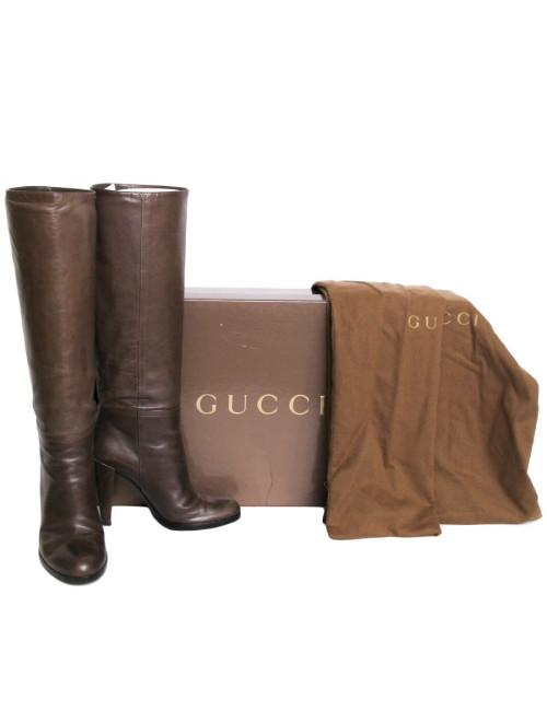 Heels Gucci T 38 brown leather boots