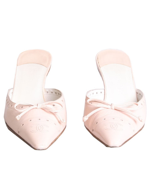 Sandales CHANEL T 36 en cuir rose