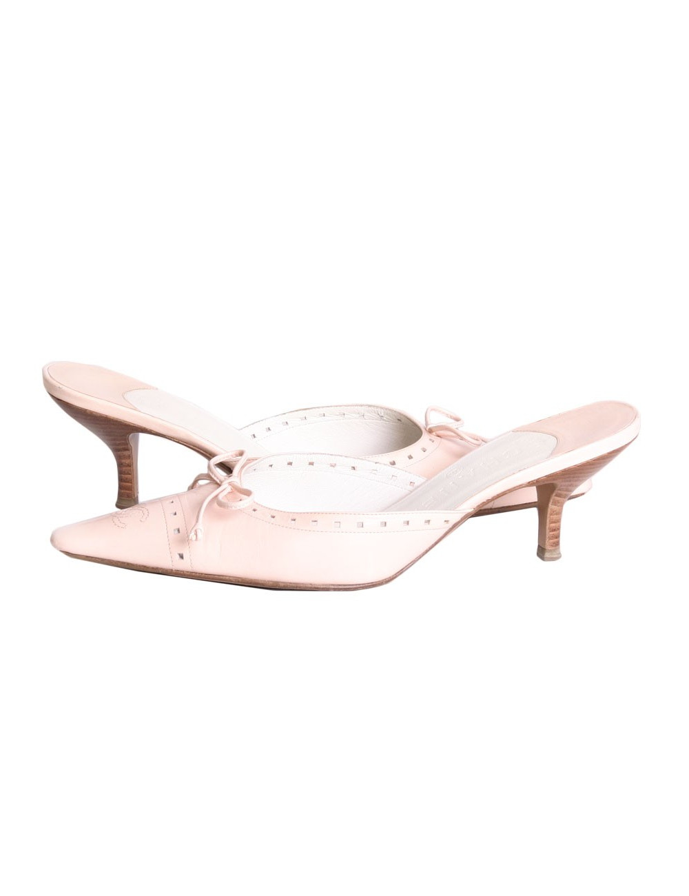 Sandales CHANEL T 36 en cuir rose