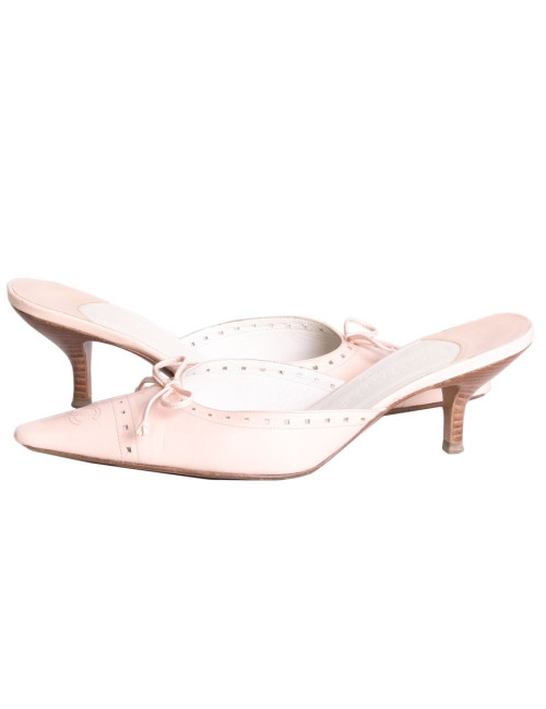 Mules in pink lambskin CHANEL T 36