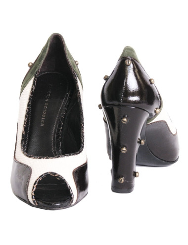 Escarpins PROENZA SCHOULER en bi matieres et tricolores 