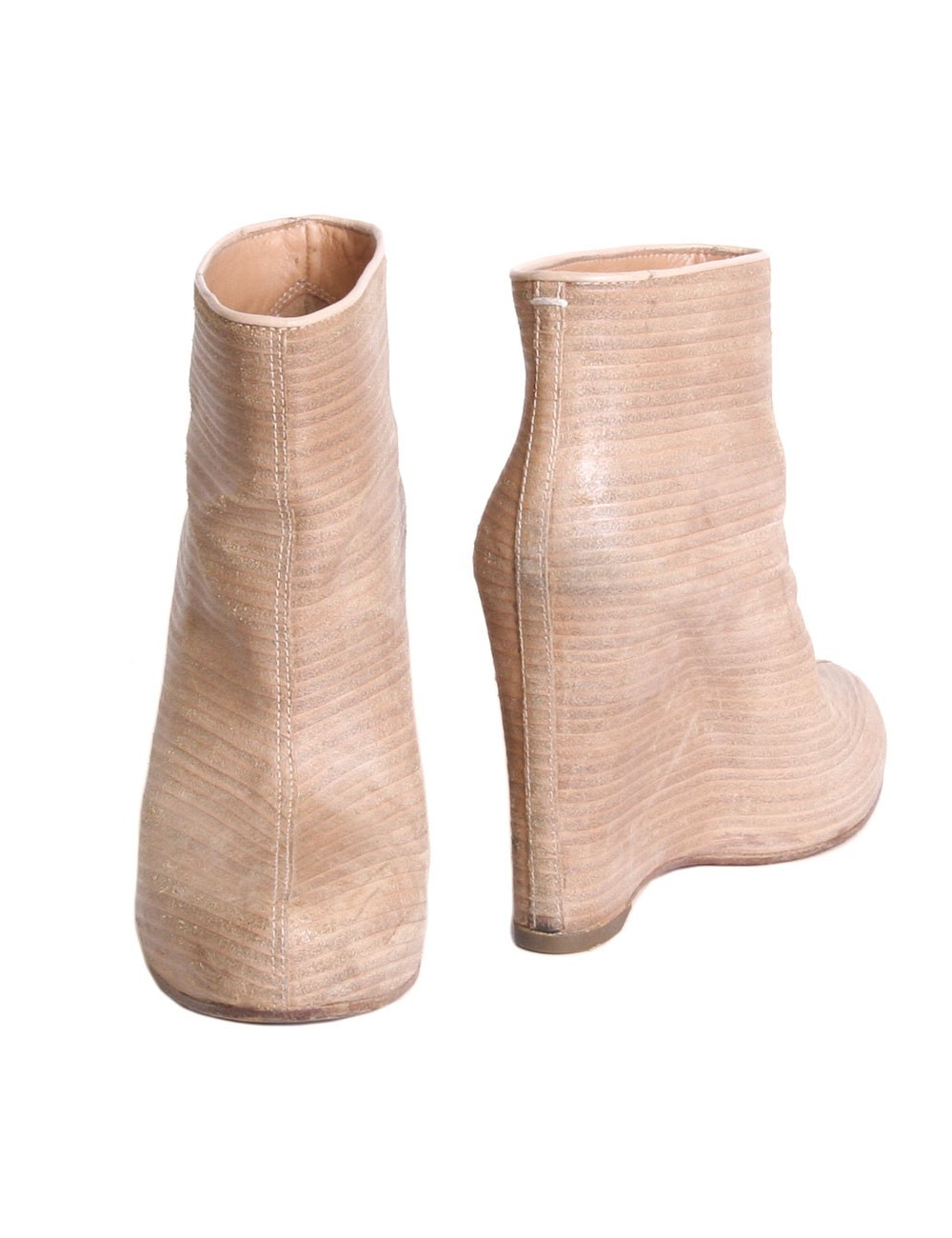 Bottines MARGIELA compensées T38 beige clair