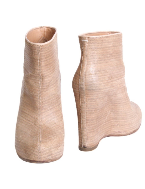 Bottines MARGIELA compensées T38 beige clair