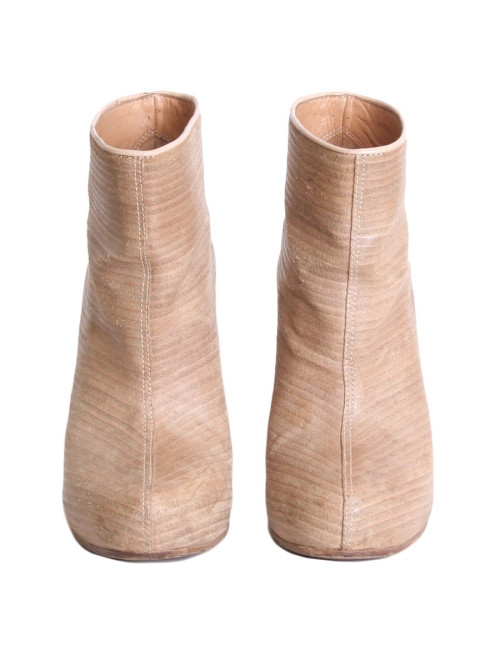 Bottines MARGIELA compensées T38 beige clair