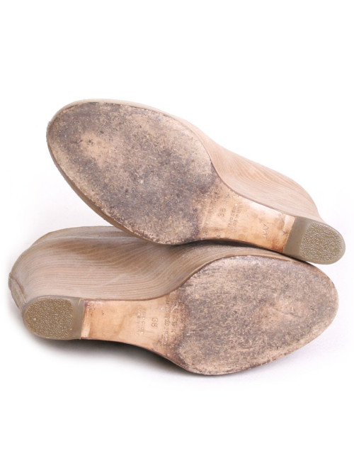 T38 MAISON MARTIN MARGIELA beige wedges boots