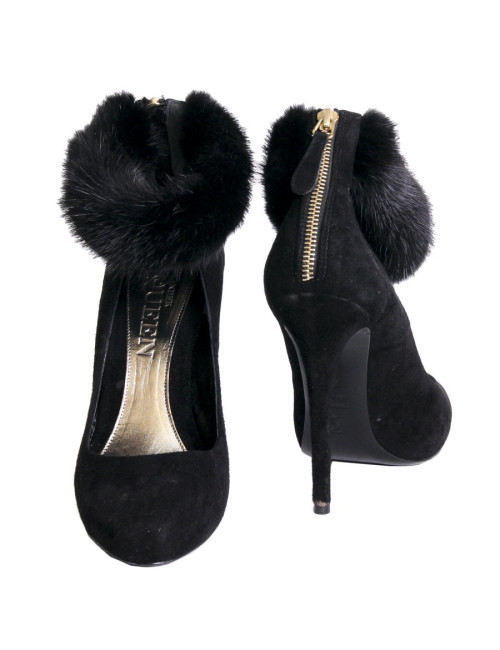 Escarpins ALEXANDER MCQUEEN T 38 en velour noir