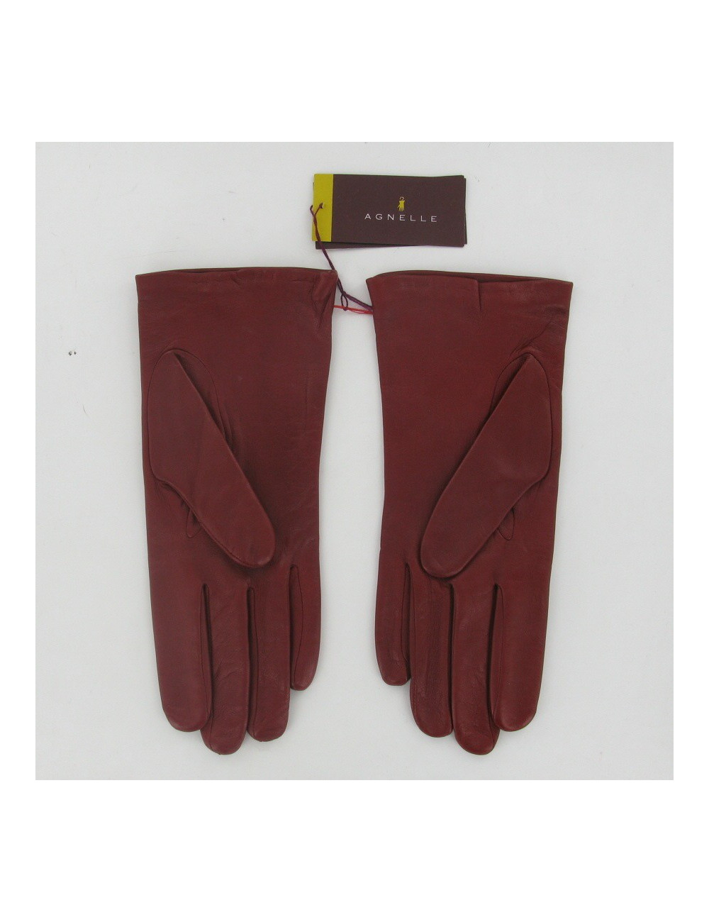 Gants cuir rouge AGNELLE