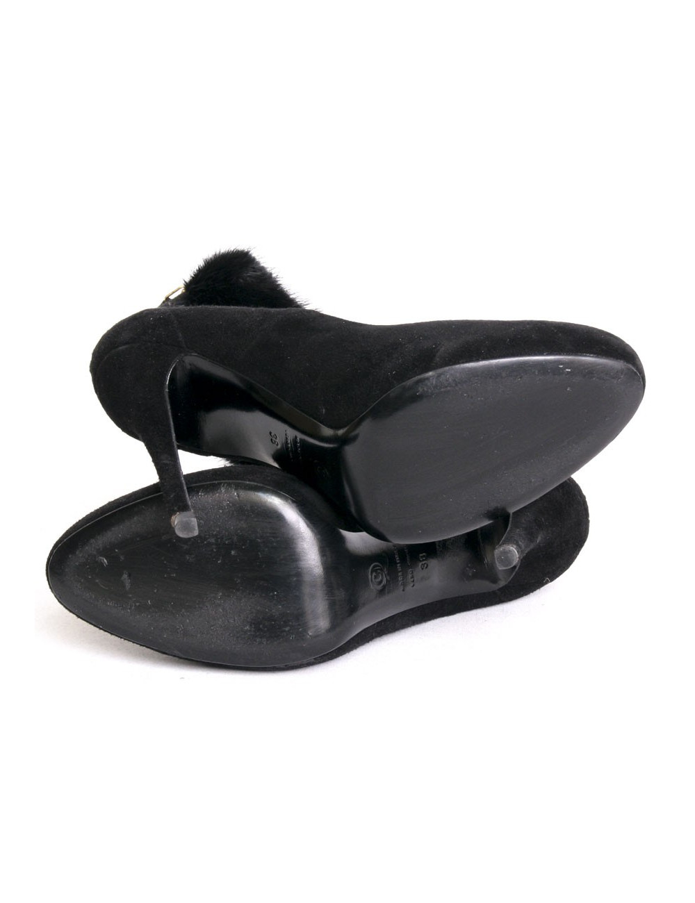 ALEXANDER MCQUEEN T 38 pumps suede black and mink