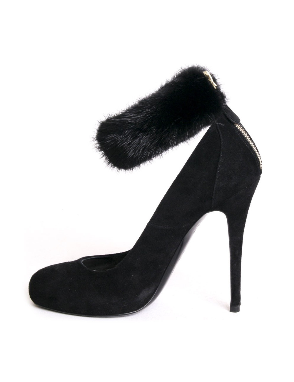 ALEXANDER MCQUEEN T 38 pumps suede black and mink