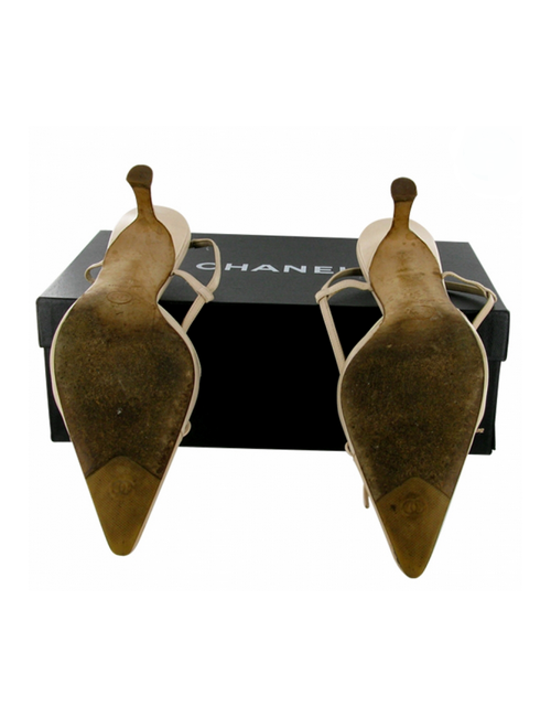 ESCARPINS EN CUIR ET CUIR VERNI ROSE PâLE