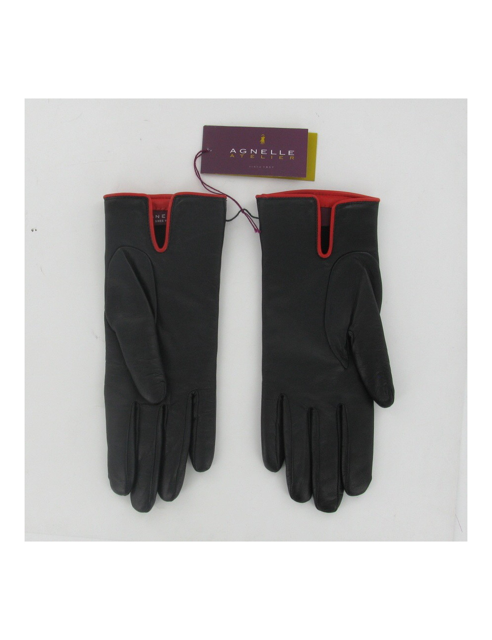 AGNELLE black leather gloves