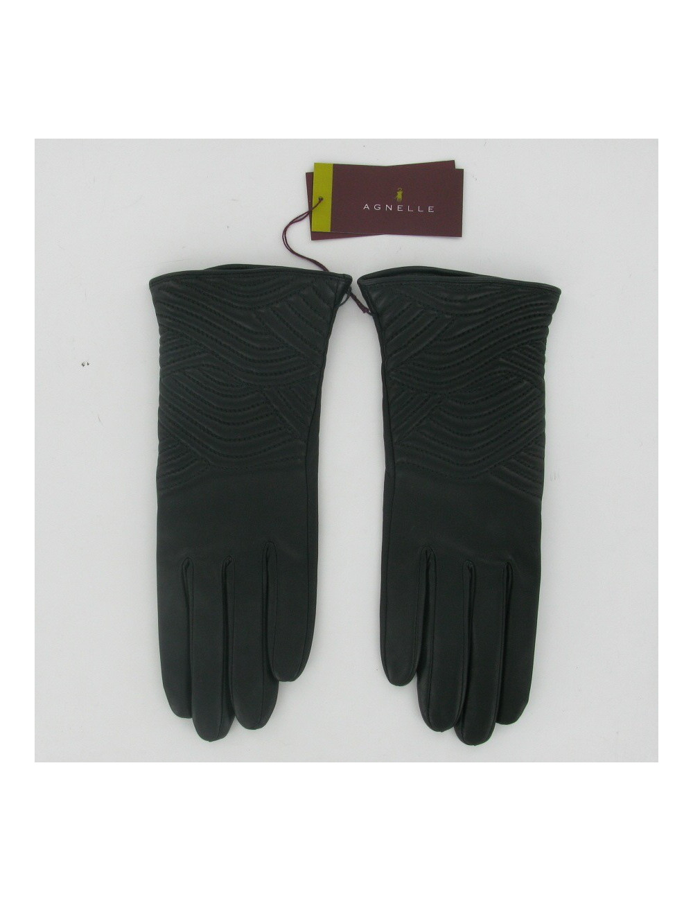 AGNELLE black leather gloves