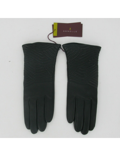 AGNELLE black leather gloves
