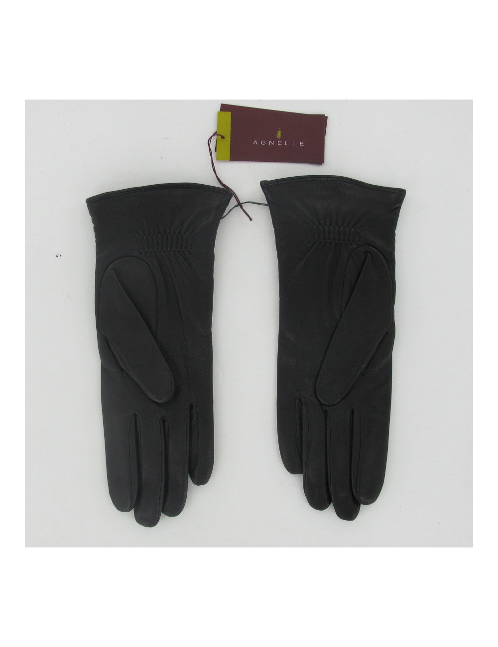 Gants cuir noir AGNELLE