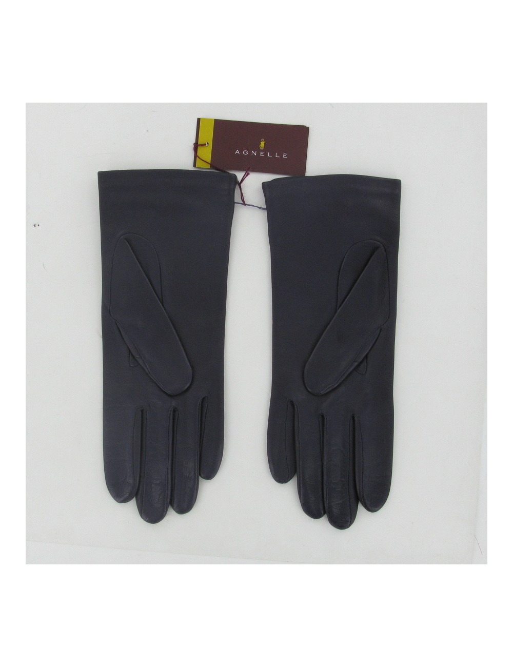 Gants cuir prune AGNELLE
