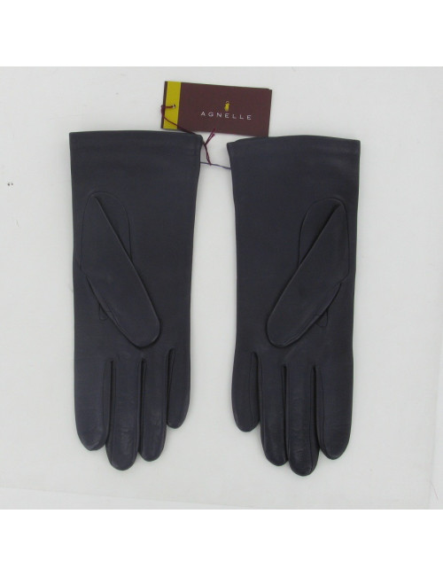 Gloves leather plum AGNELLE