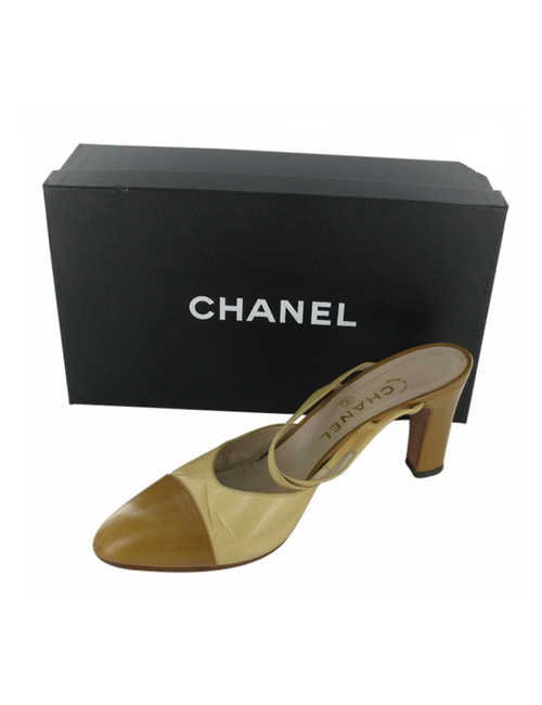  Escarpins T 40 gold et marron clair