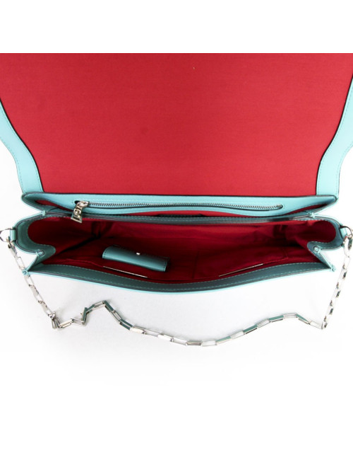 Sac Varenne de LANCEL  cuir verni turquoise