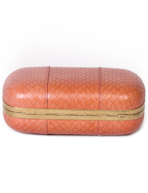 Clutch skull ALEXANDER McQUEEN python coral