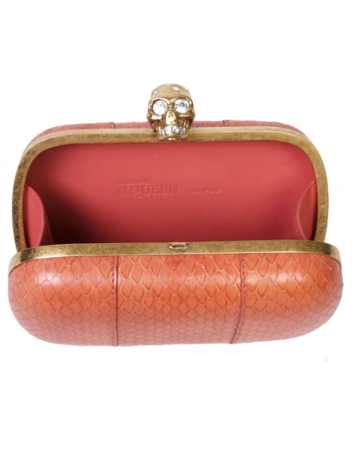   Minaudière ALEXANDER Mc QUEEN python corail