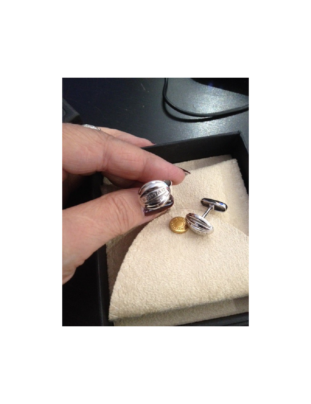 Boutons de manchette BULGARI ARGENT 