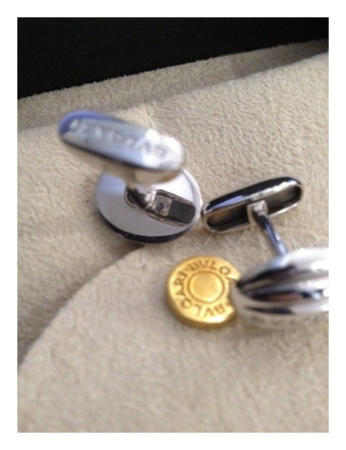 Silver BULGARI cuff buttons
