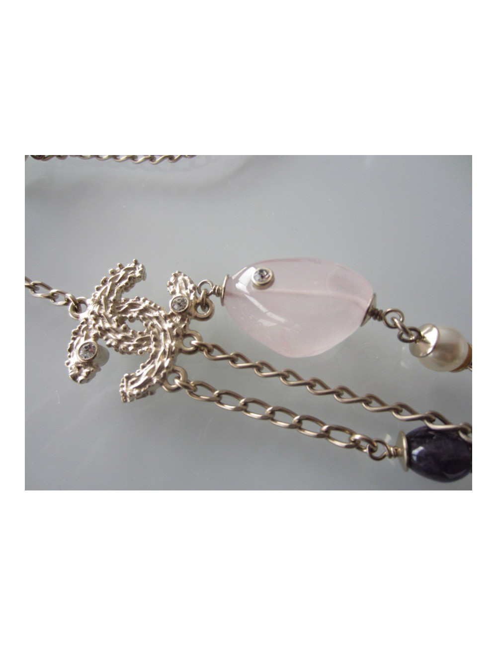 Saltire triple pearls & stones CHANEL