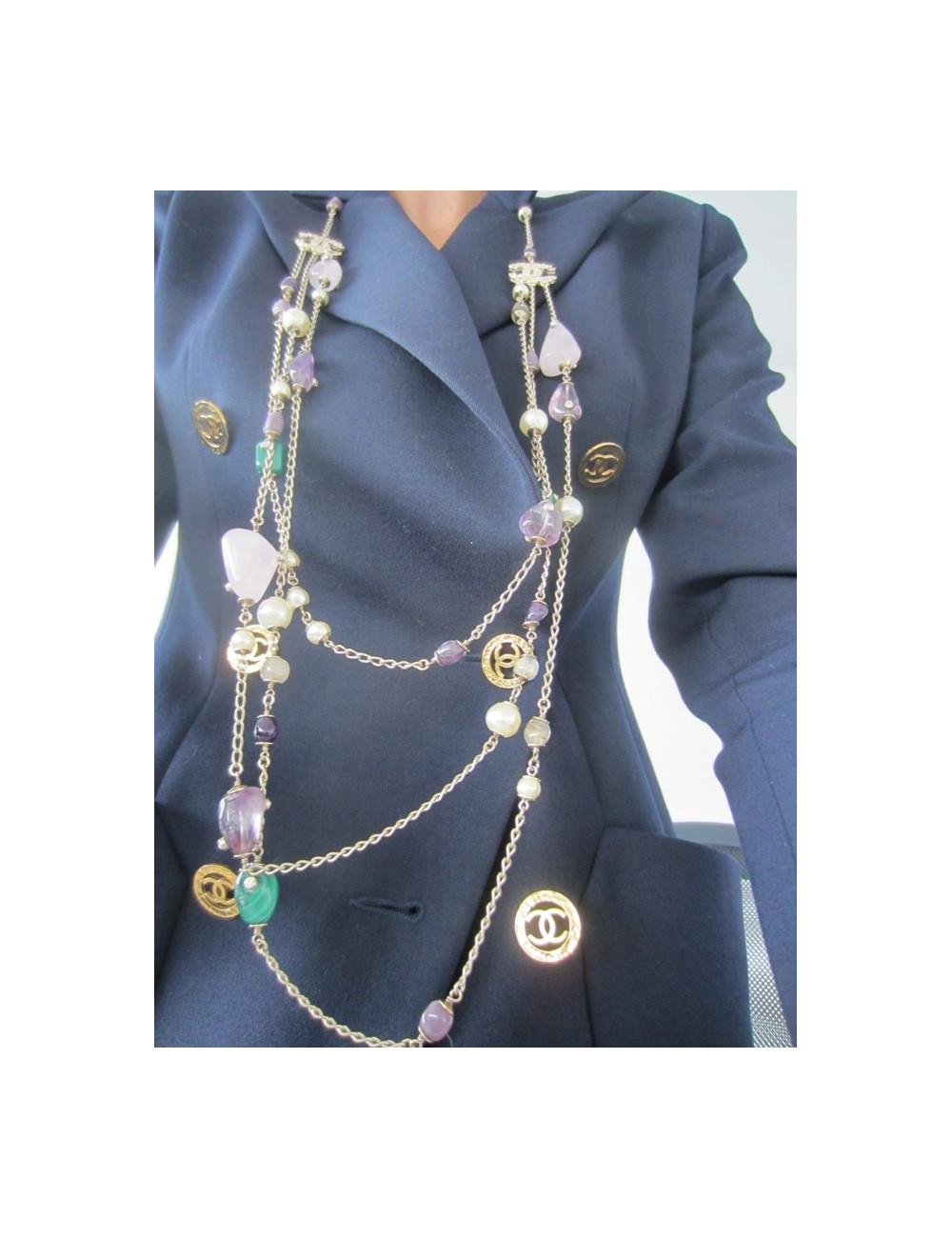 Sautoir triple pierres CHANEL