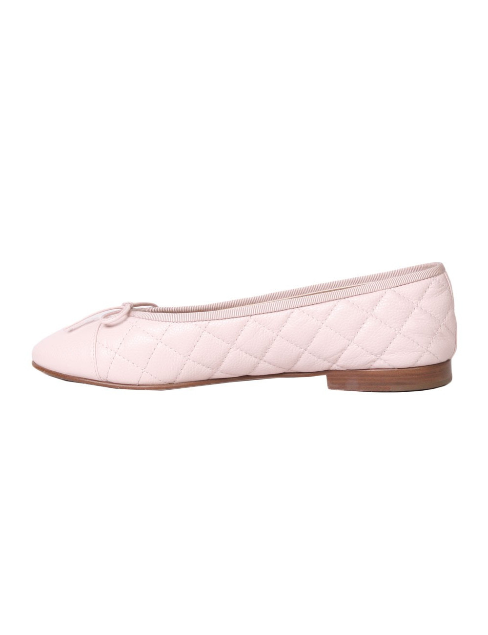 Ballet flats CHANEL T 39.5 quilted pink grained leather