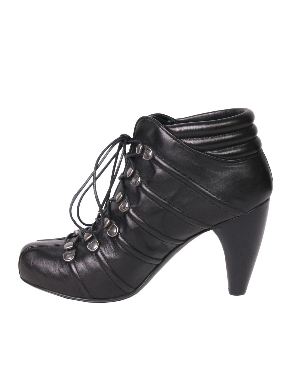 ALEXANDER MC QUEEN heeled boots in black leather size 36EU