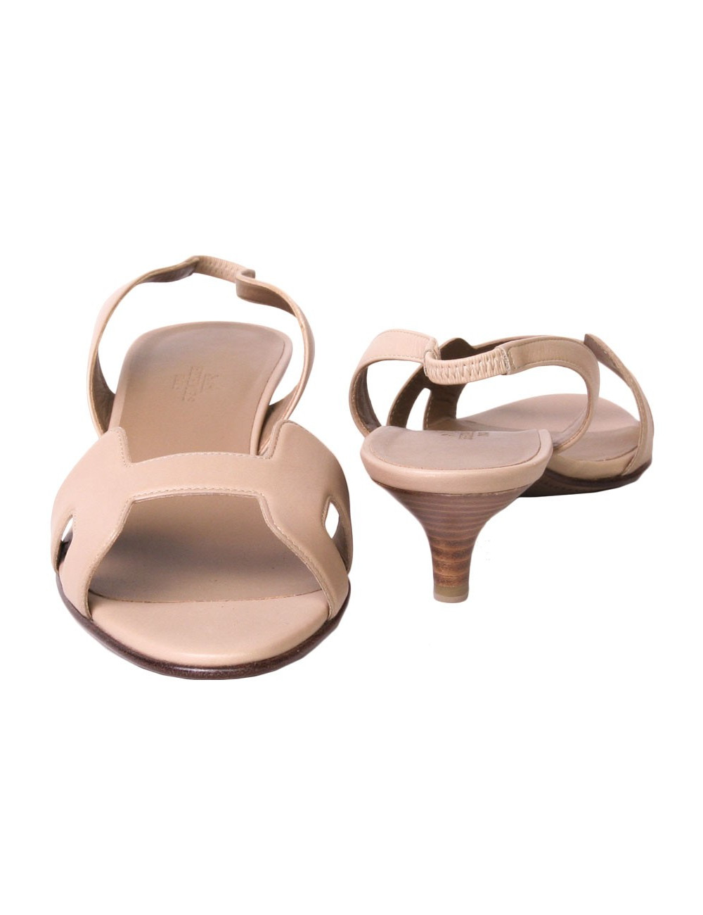 Sandales HERMES  T 40 Ottomane en veau naturel