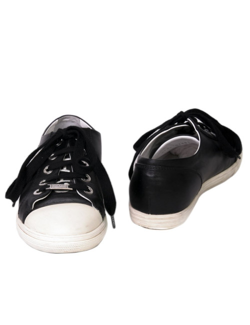 Sneakers CHANEL T 38 cuir d'agneau noir