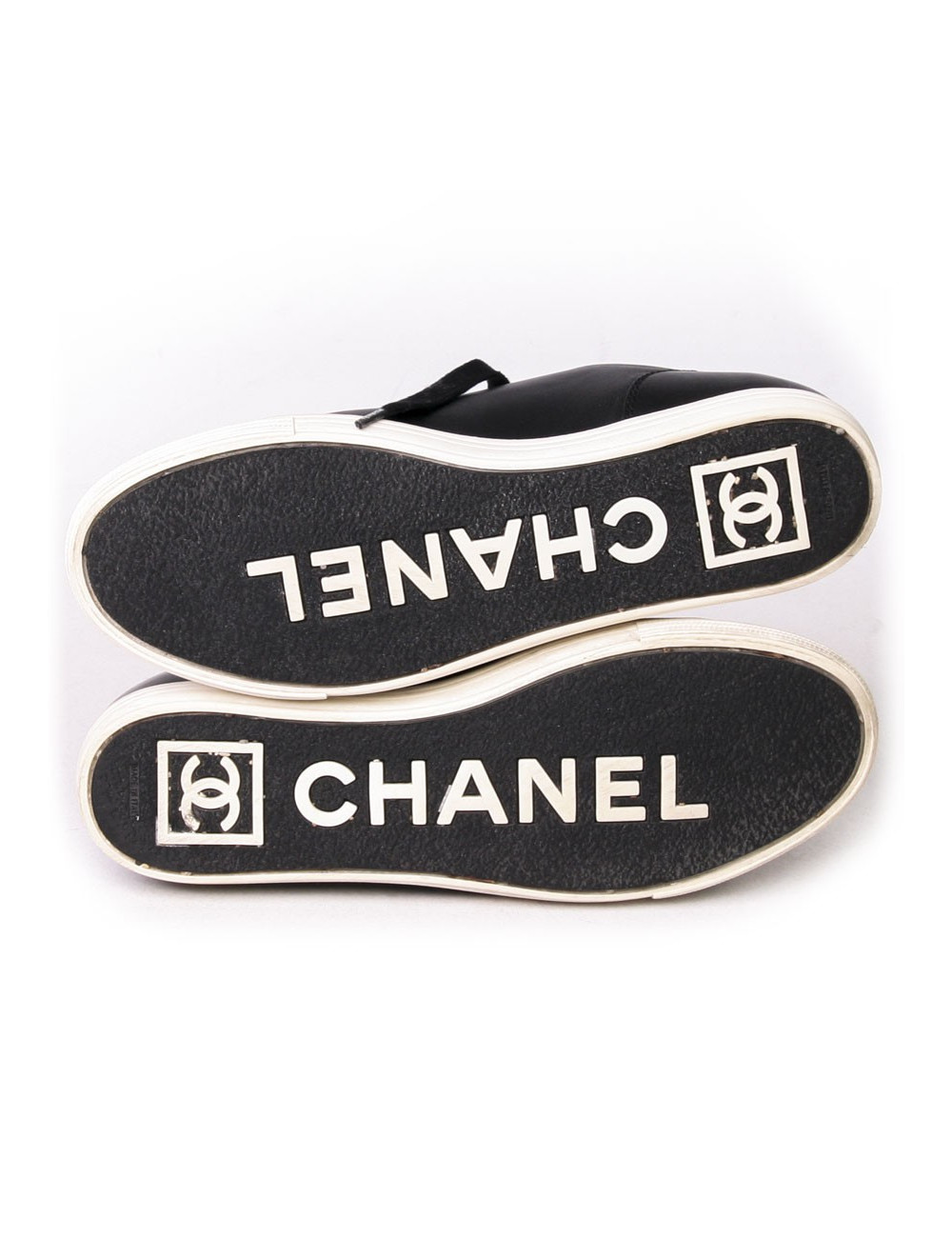 Sneakers CHANEL T 38 cuir d'agneau noir