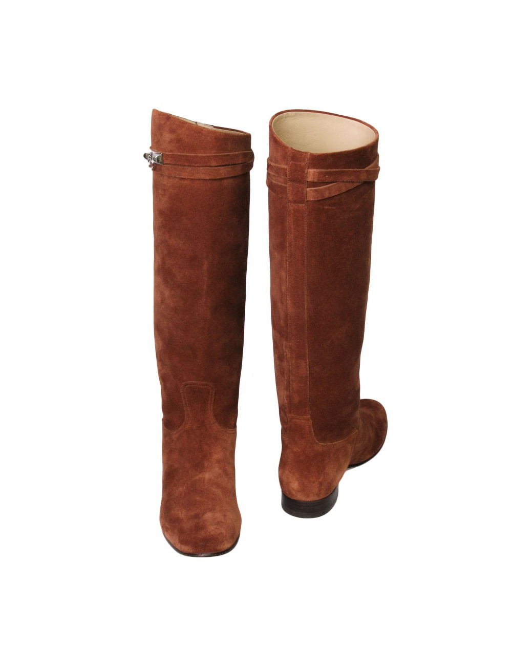 Bottes HERMES T 37 EN VEAU VELOURS 